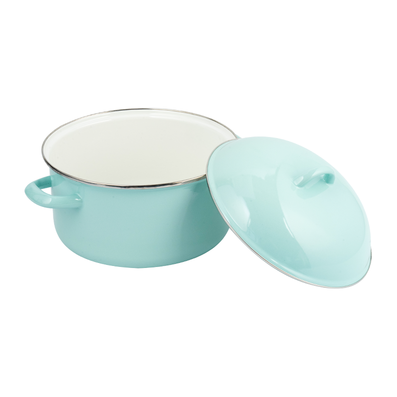 801D zománc dupla fogantyú egyenes stockpot