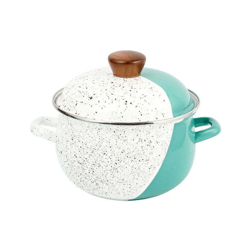 806d-5 rozsdamentes acél kerek peremkészlet fősegítő zománc edény