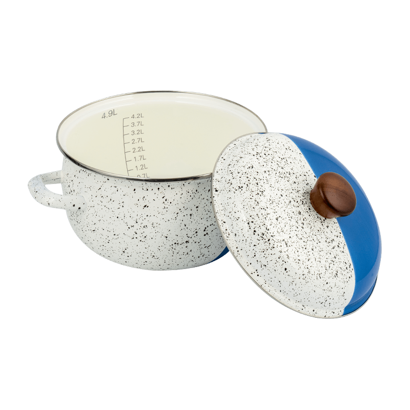 806d-5 rozsdamentes acél kerek peremkészlet fősegítő zománc edény