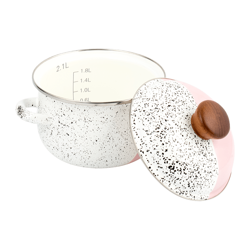 806d-5 rozsdamentes acél kerek peremkészlet fősegítő zománc edény