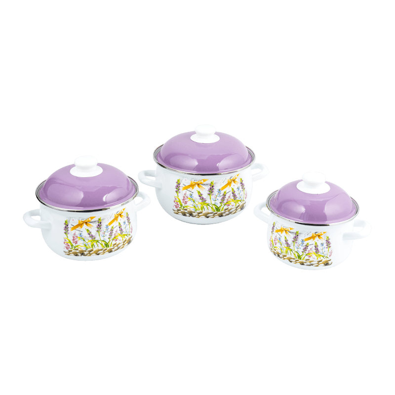 806d-5 rozsdamentes acél kerek peremkészlet fősegítő zománc edény