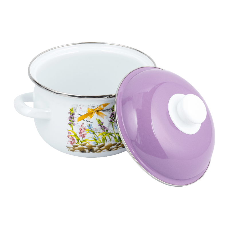 806d-5 rozsdamentes acél kerek peremkészlet fősegítő zománc edény