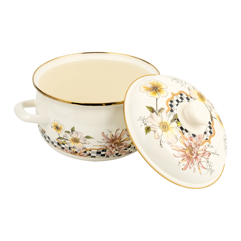 806d-5 rozsdamentes acél kerek peremkészlet fősegítő zománc edény