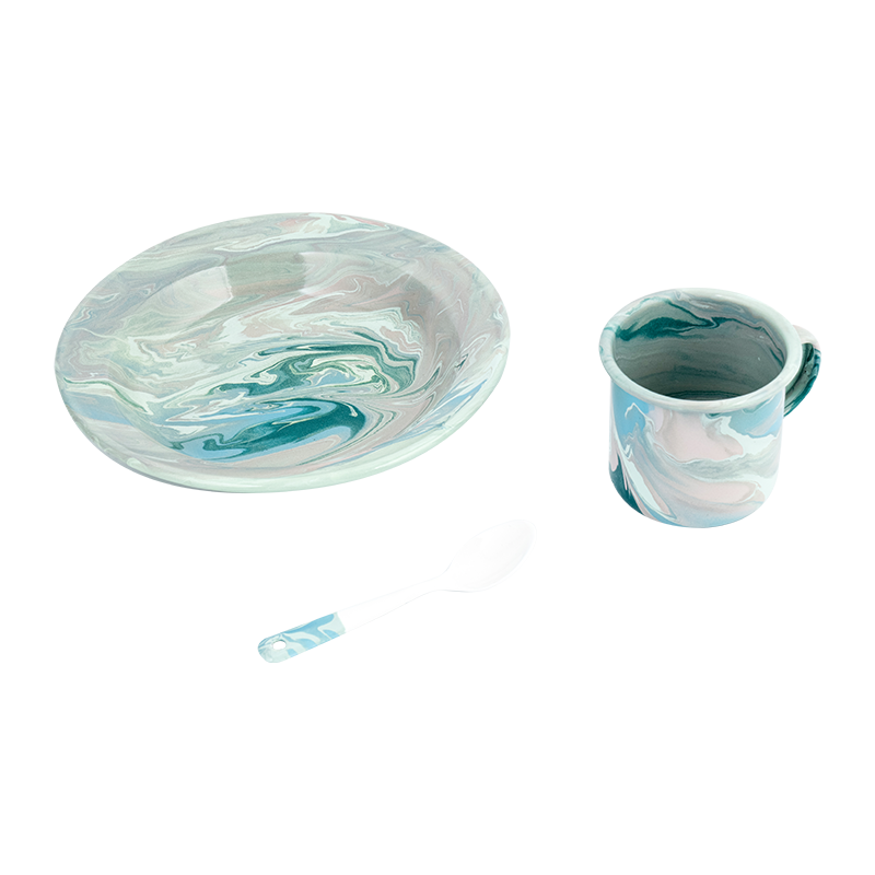 Európai virágzomely teáskanna készlet