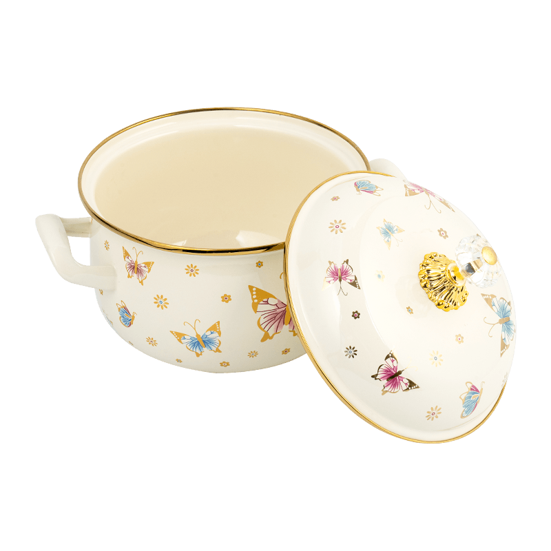 806d-5 rozsdamentes acél kerek peremkészlet fősegítő zománc edény