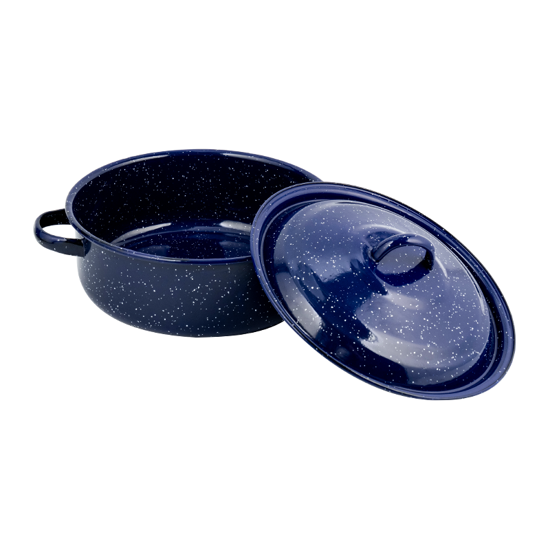 768D zománc felgyújtott perem egyenesen alacsony stockpot