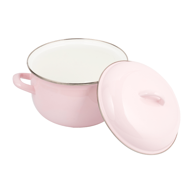 806d-5 rozsdamentes acél kerek peremkészlet fősegítő zománc edény