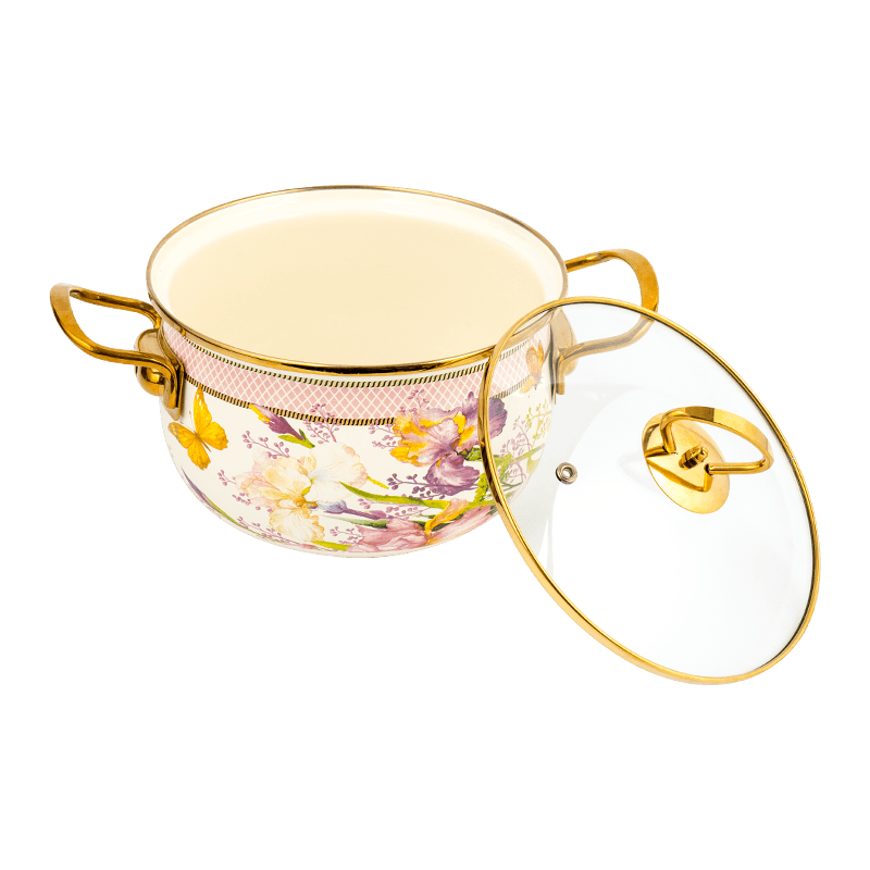 806d-5 rozsdamentes acél kerek peremkészlet fősegítő zománc edény