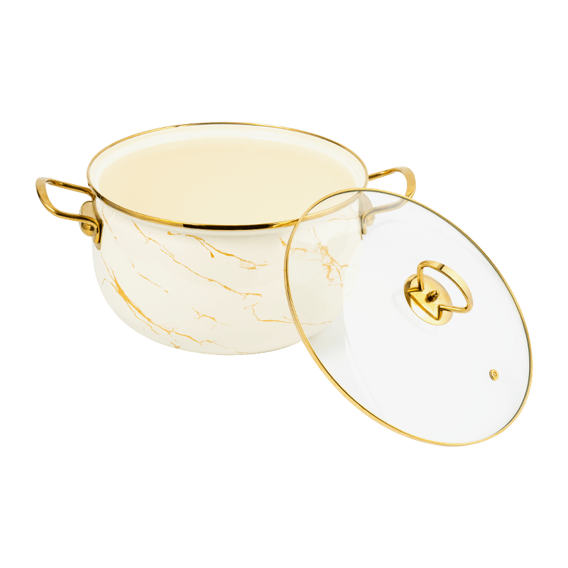 806d-5 rozsdamentes acél kerek peremkészlet fősegítő zománc edény