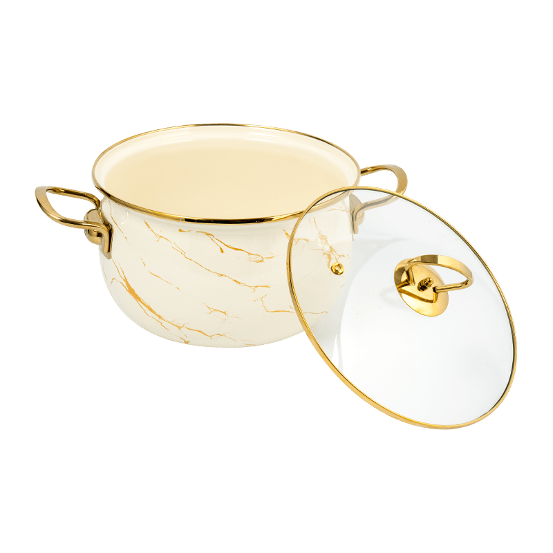 806d-5 rozsdamentes acél kerek peremkészlet fősegítő zománc edény